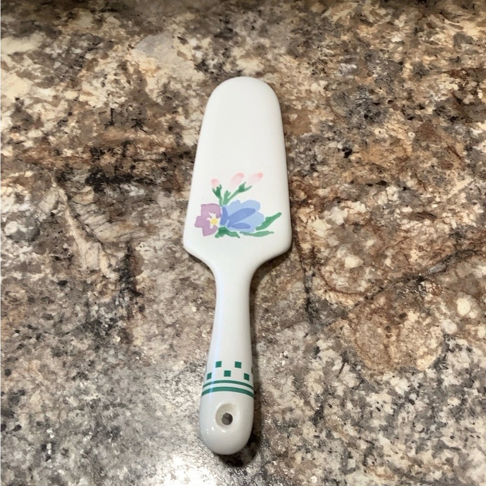 Floral Cake Plate and Server Set - Picture 3 of 4